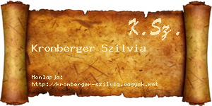 Kronberger Szilvia névjegykártya